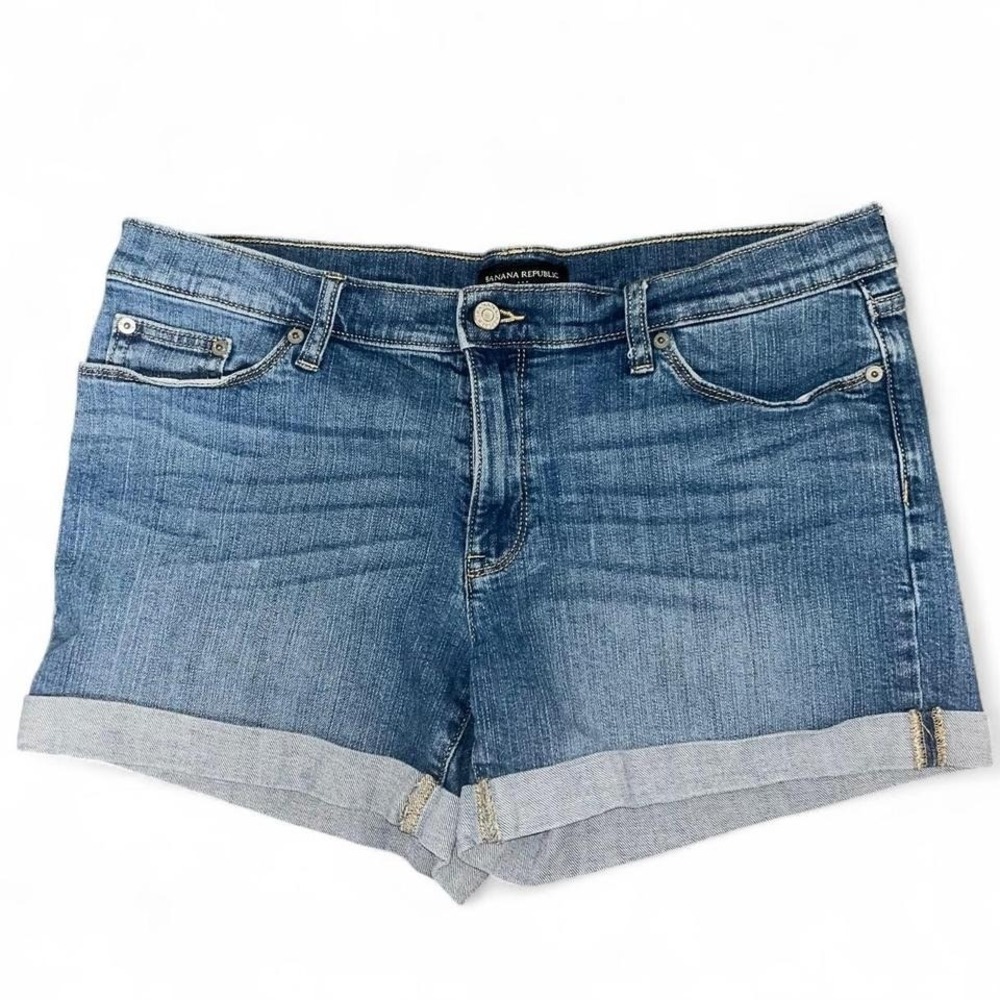 Banana Republic Denim Shorts Rolled Hem 4 inch Inseam Size 12